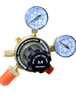 Nitrogen Gas Regulator. Single Stage, 2 Guage, 300Bar. 10lpm flow