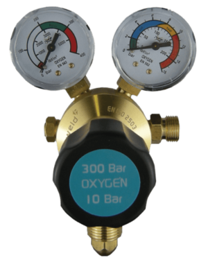 Oxygen Gas Regulator for Heating ,Cutting and Brazing. Single Stage, 2 Guage, 300Bar. 10Bar max outlet pressure