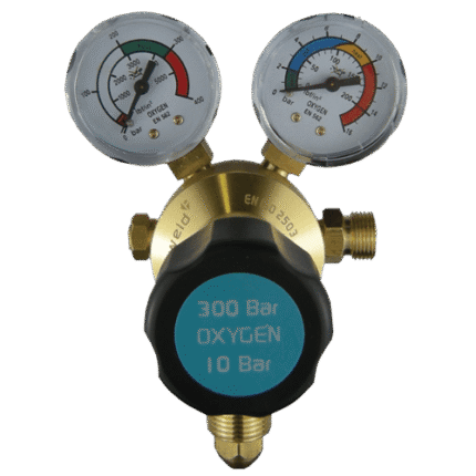 Oxygen Gas Regulator for Heating ,Cutting and Brazing. Single Stage, 2 Guage, 300Bar. 10Bar max outlet pressure