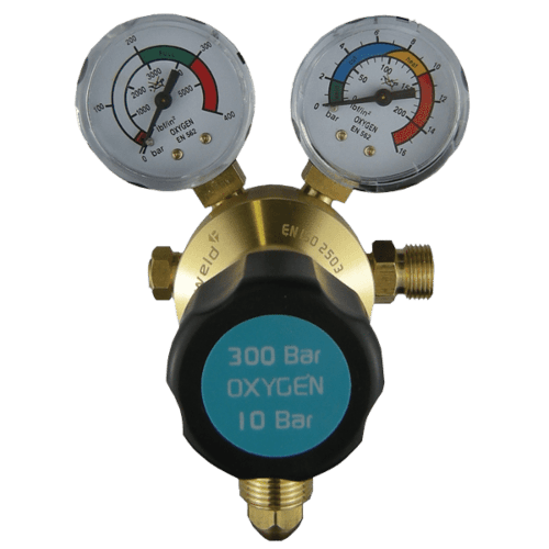 Oxygen Gas Regulator for Heating ,Cutting and Brazing. Single Stage, 2 Guage, 300Bar. 10Bar max outlet pressure