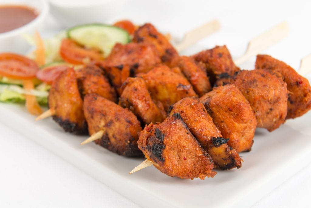 chicken tikka kebab skewers