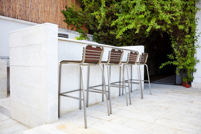 outdoor home bar in garden