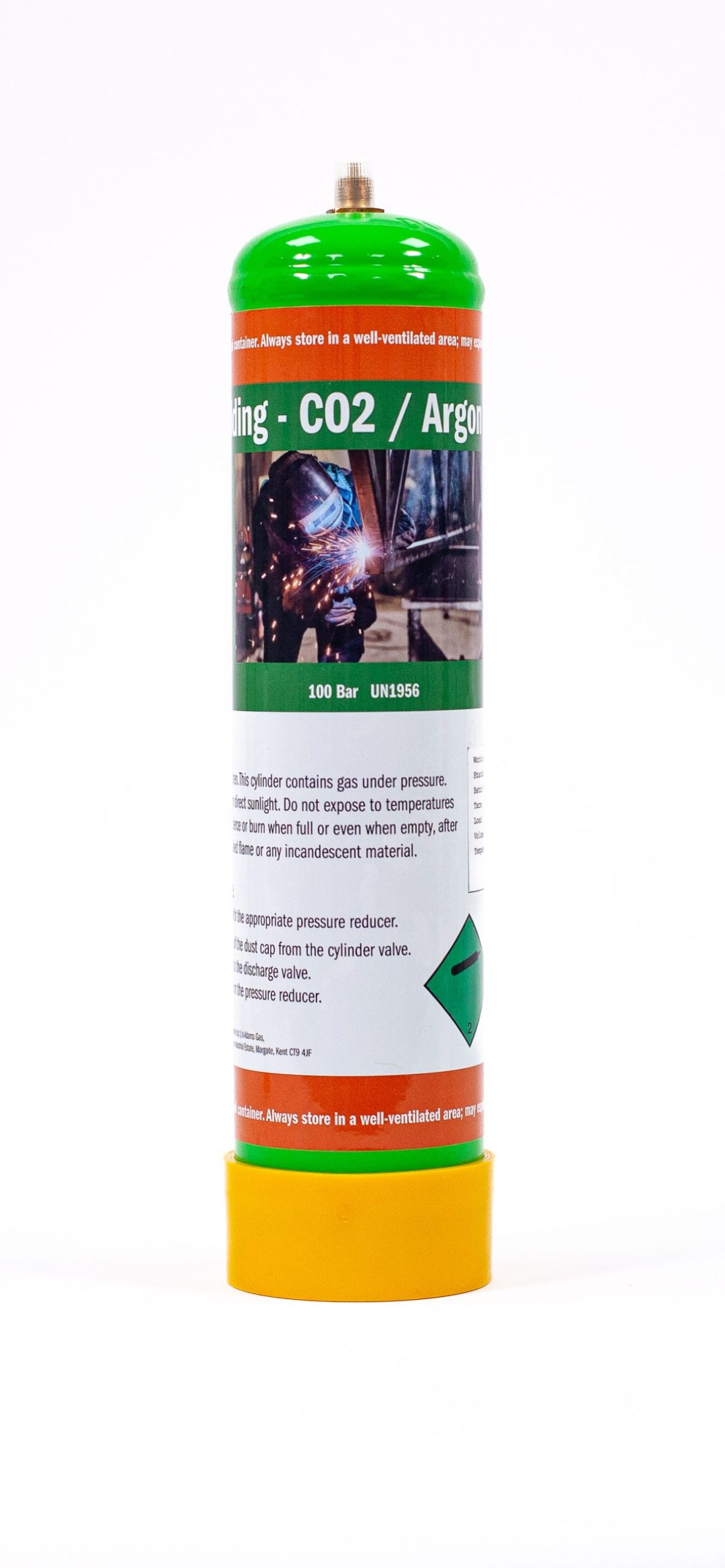 2 disposable Argon gas bottle 220ltr for mig/tig welding + twin gauge regulator
