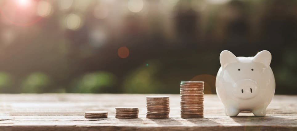 Stacks of coins on a table