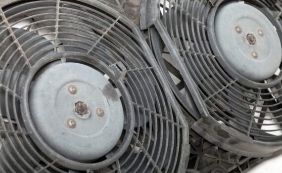 A close-up of a fan