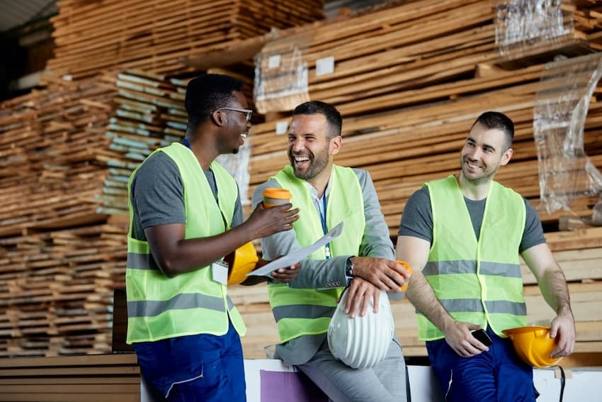 A group of men wearing reflective vests