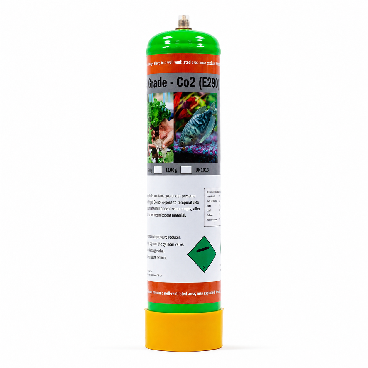 Food Grade CO2 E290 disposable gas bottle 580g Food Grade Co2 580G Hydroponics and Aquarium E290