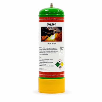 Oxygen gas bottle 220ltr for for Heating, Cutting, Brazing, and Lead Welding disposable cylinder - M10*1RH