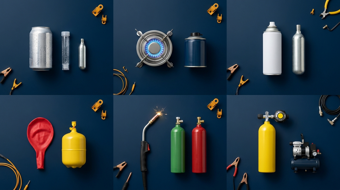 Everyday items and the gases they use